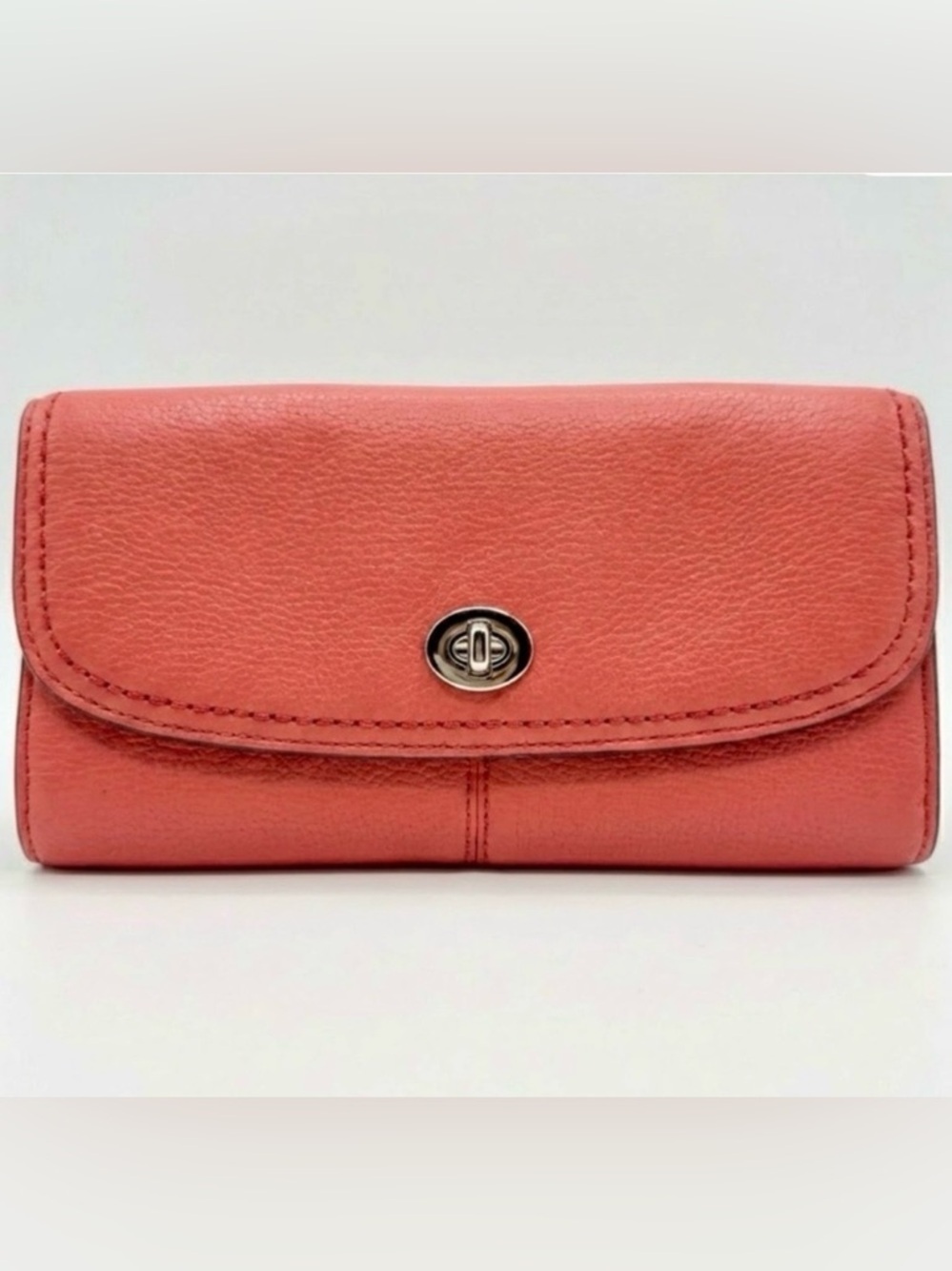 Coach “Park” Leather Turn lock slim envelope wallet F49167 in Tea Rose 🌹 NWT